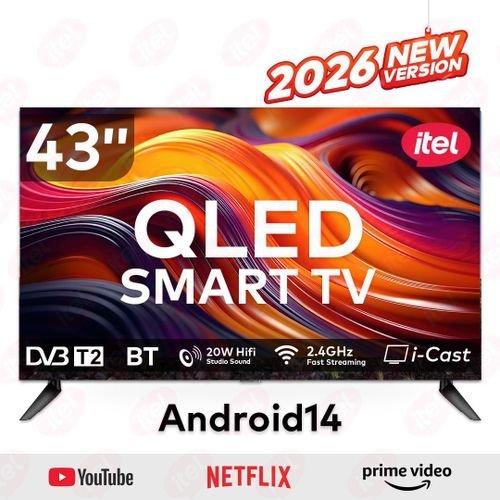 Itel TV 43 inch, QLED, Smart TV, FHD, Frameless TV